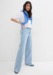 Džíny Wide Leg, High Waist, nízký podíl streče, bonprix