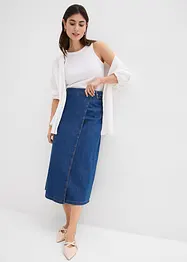 Džínová sukně se zavinovacím vzhledem Super Soft, bonprix