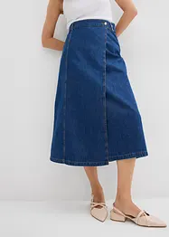 Džínová sukně se zavinovacím vzhledem Super Soft, bonprix