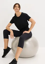 Ultra lehké sportovní capri legíny s pohodlným pasem, bonprix