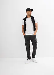 Strečové cargo džíny bez zapínání, Regular Fit, Tapered, bonprix