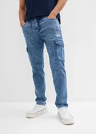 Cargo džíny bez zapínání, Regular Fit, Tapered, bonprix