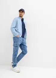 Cargo džíny bez zapínání, Regular Fit, Tapered, bonprix