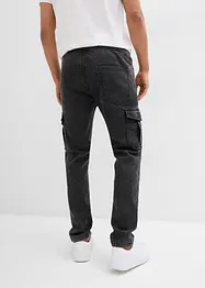 Strečové cargo džíny bez zapínání, Regular Fit, Tapered, bonprix