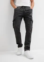 Strečové cargo džíny bez zapínání, Regular Fit, Tapered, bonprix