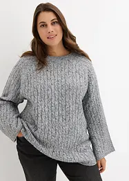 Oversized svetr s copánkovým vzorem, bonprix