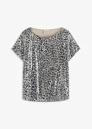 Triko s flitry a leopardím vzorem, bonprix
