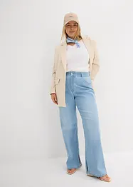 Džíny Straight, High Waist, s rozparkem, bonprix