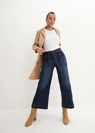 Zkrácené džíny Wide Leg, High Waist, pohodlný pas, bonprix