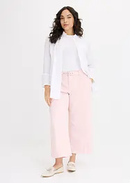 Culotte kalhoty s páskem, ze strečového kepru, bonprix