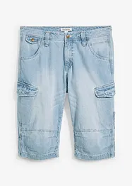 Lehké dlouhé džínové cargo bermudy, Relaxed Fit, bonprix