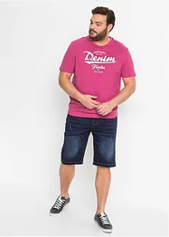 Džínové bermudy z teplákoviny, pohodlný střih Regular Fit, bonprix