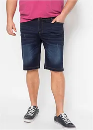 Džínové bermudy z teplákoviny, pohodlný střih Regular Fit, bonprix