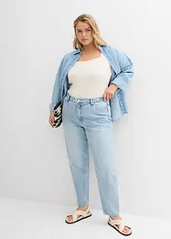Mom džíny, High Waist, nízký podíl streče, zkrácené, bonprix