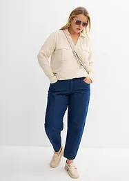 Džíny Barrel, Mid Waist, organická bavlna, bonprix