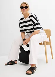 Džíny Wide Leg, Mid Waist, s opaskem, bonprix