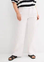Džíny Wide Leg, Mid Waist, s opaskem, bonprix