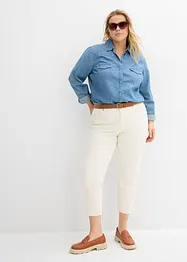 Džíny Mom, High Waist, nízký podíl streče, zkrácené, bonprix