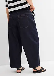 Balonové džíny, Mid Waist, Super Soft, zkrácené, bonprix