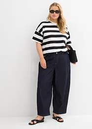 Balonové džíny, Mid Waist, Super Soft, zkrácené, bonprix