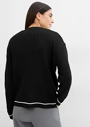 Pletený oversize kabátek s výšivkou, bonprix
