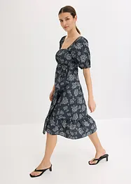 Midi šaty s nabíranými rukávy, bonprix