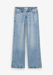 Džíny Loose, Straight, Mid Waist, nízký podíl streče, bonprix
