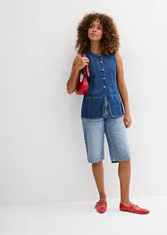 Džínové bermudy Mid Waist, Low Stretch, bonprix