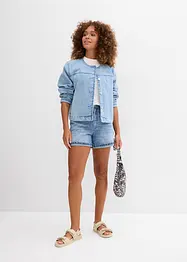 Džínové šortky High Waist, nízký podíl streče, bonprix