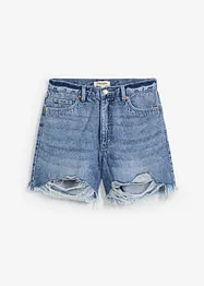 Džínové šortky High Waist, nízký podíl streče, bonprix