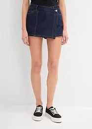 Džínová kalhotová sukně, Mid Waist, bonprix