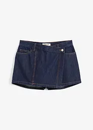 Džínová kalhotová sukně, Mid Waist, bonprix