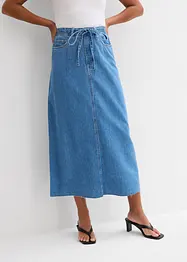 Džínová midi sukně, Mid Waist, Super Soft, bonprix