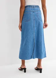 Džínová midi sukně, Mid Waist, Super Soft, bonprix