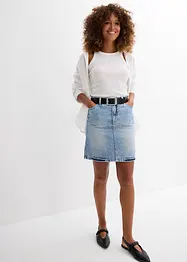 Džínová sukně Mid Waist, Low Stretch, bonprix