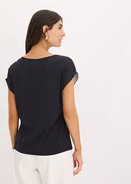 Triko s tkanou vsadkou, bonprix