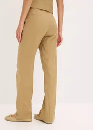Kalhoty se lnem a sklady u pasu, High Waist, bonprix