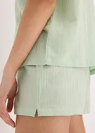 Krátké pyžamo z mušelínu, s knoflíkovou lištou, bonprix