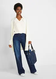 Džíny, Wide Leg, Mid Waist, pohodlný pas, bonprix