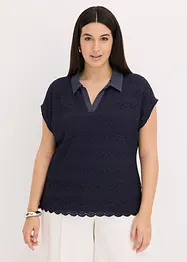 Triko polo s krajkou, bonprix