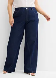 Džíny Wide Leg, High Waist, nízký podíl streče, bonprix