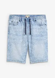 Lehké strečové džínové bermudy bez zapínání, Slim Fit, bonprix