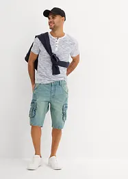 Tričko Henley, krátký rukáv, z čisté bavlny, bonprix
