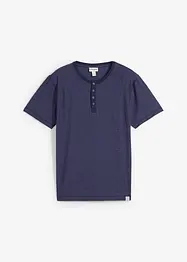 Tričko Henley, krátký rukáv, z čisté bavlny, bonprix
