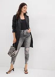 Džíny Mom s obnošenými efekty, High Waist, bonprix