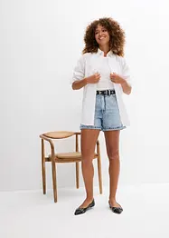 Džínové šortky High Waist, nízký podíl streče, bonprix