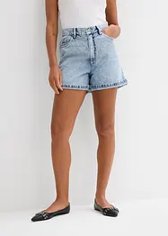Džínové šortky High Waist, nízký podíl streče, bonprix