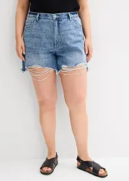 Džínové šortky High Waist, nízký podíl streče, bonprix