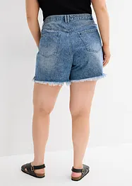 Džínové šortky High Waist, nízký podíl streče, bonprix