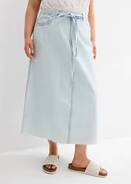 Džínová midi sukně, Mid Waist, Super Soft, bonprix